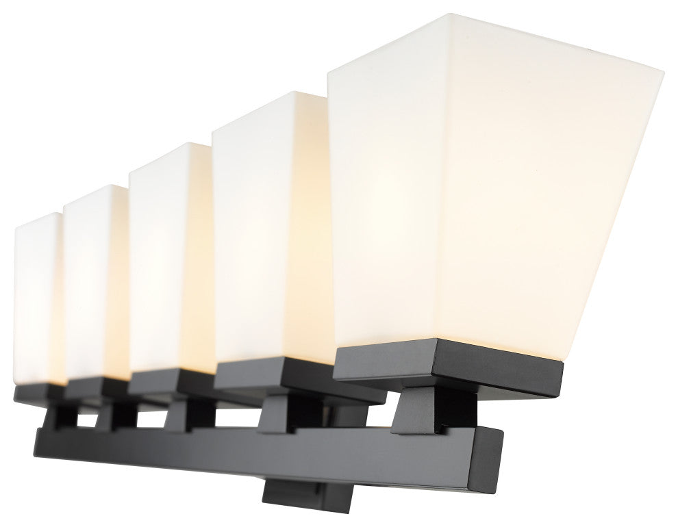 Zlite 1937-5V-MB 5-Light Vanity, Etched Opal
