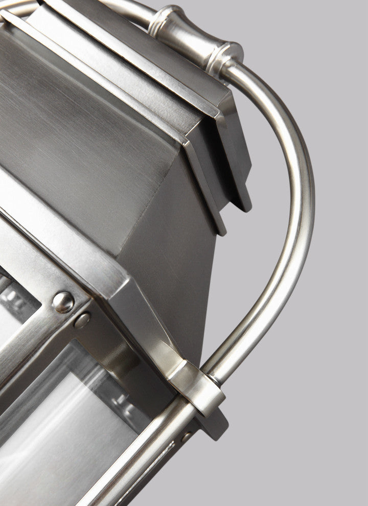 Generation Lighting 3-Light Outdoor Lantern, Brushed Steel