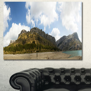 Lake and Clouds Panorama, Landscape Canvas Art Print, 40"x30"
