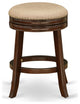 Swivel Backless Barstool 24'' Seat Height, Mahogany Leg, F12-03 Pu Leather Mocha
