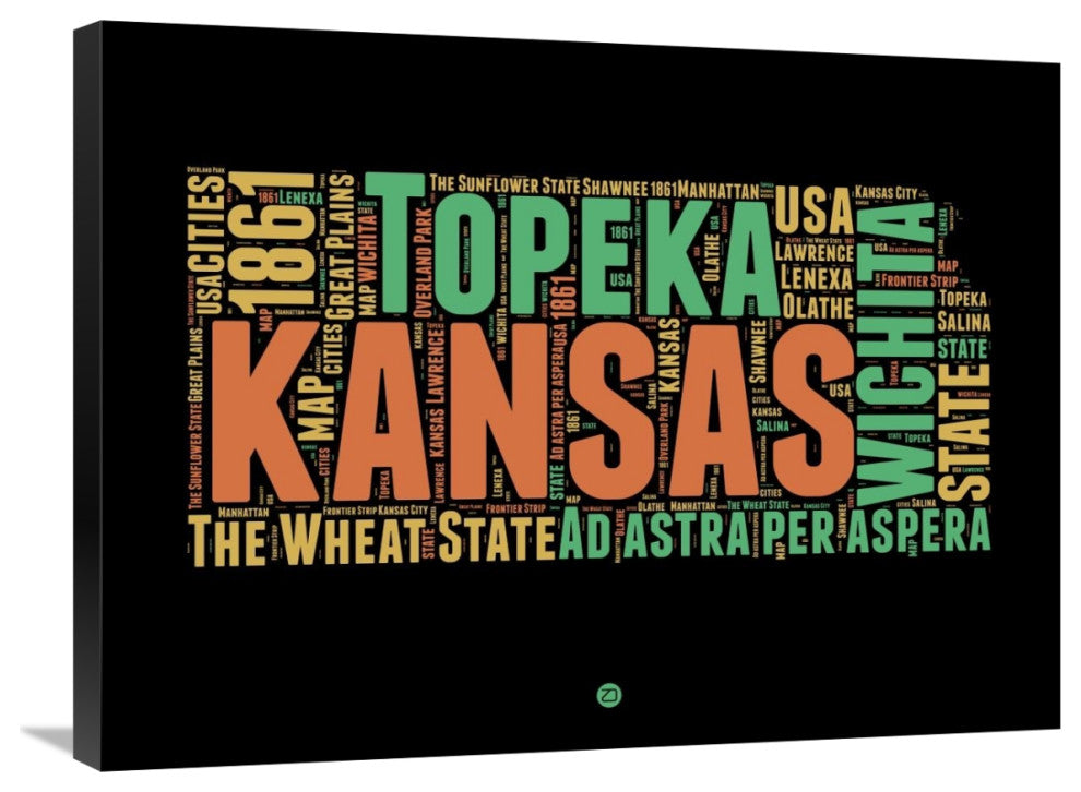 "Kansas Word Cloud 1" Fine Art Print