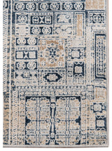 Haleena Inca Navy/Gold Polyester Blend Area Rug, 2'x3'