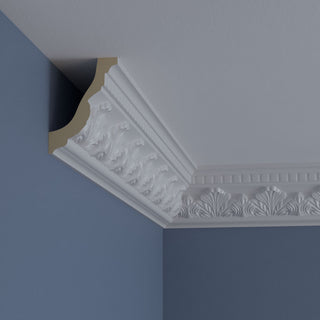 4 1/2"H x 3 1/4"P x 5 1/2"F x 94 1/2"L Devon Crown Moulding