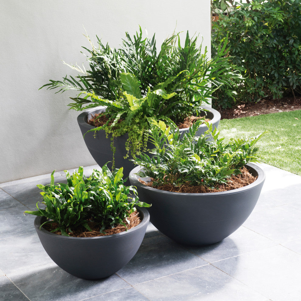 Delano Double Walled Tall Modern Indoor Outdoor Pot, Mocha