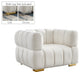 Gwen Velvet Upholstered Chair, Cream, Chair