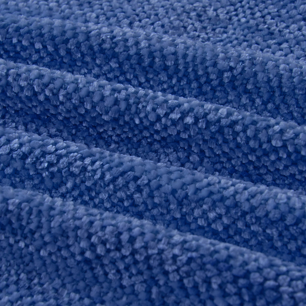 Crystal Chenille Knitted Throw Blanket, Lapis Blue