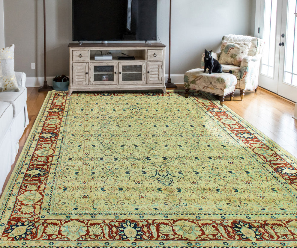 Pak-Persian Desiree Beige/Dark Brown Rug, 8'10x12'0