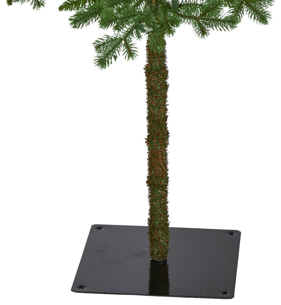 6' Swiss Alpine Faux Xmas Tree W/ 250 Clear LED Lights and 450 Bendable Branches