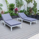 Chelsea White Patio Chaise Lounge Chairs, 2-Piece Set, Blue