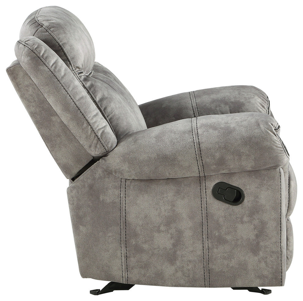 ACME Zubaida Loveseat with USB Dock and Console, 2-Tone Gray Velvet