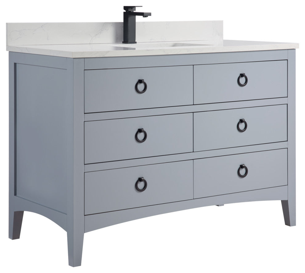 Legion Furniture WS2518 Series Bathroom Sink Vanity, Cadet, 48", Artificial Stone Top, Single Sink
