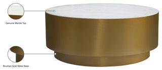 Presley Coffee Table, Marble Top, Brushed Gold Metal Base