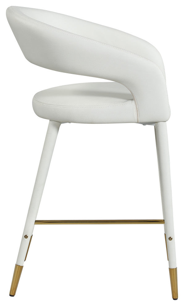 Destiny Counter Stool, Off White Cream, Vegan Leather