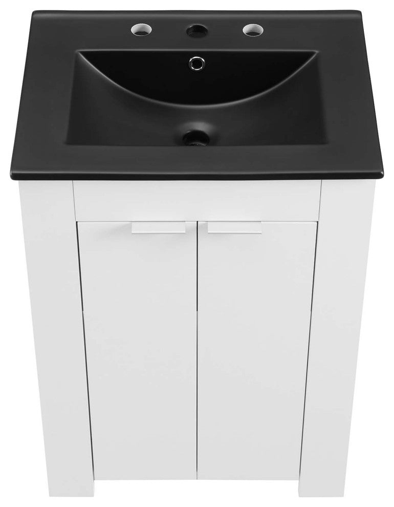 Maybelle 24" Bathroom Vanity White Black -5366