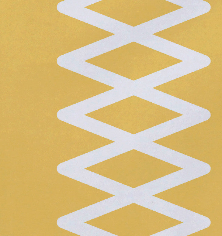 Lace Up Geometric Print Placement, Lemon, Set of 4