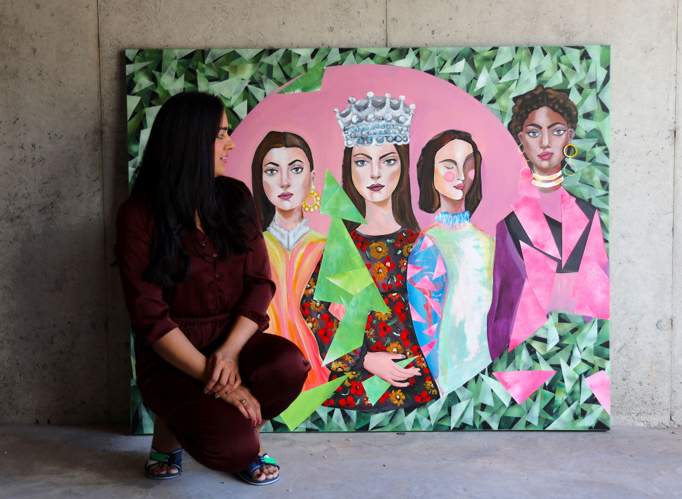 women figurative art, female portrait painting, surrealism, illustration artwork