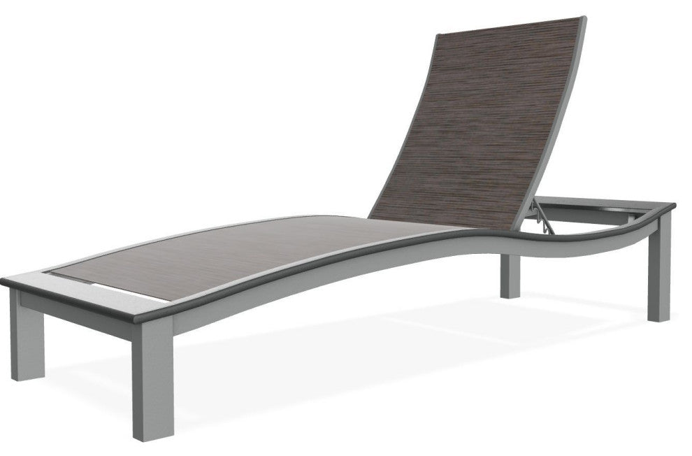 Bazza Sling 4-Position Contour Outdoor Chaise Lounge, James/Graphite
