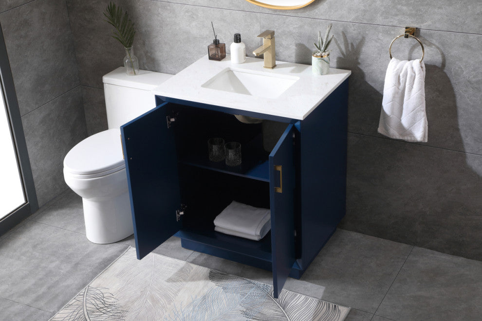 30" SIngle Bathroom Vanity, Blue