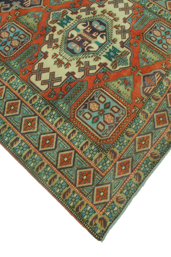 Fine Vintage Distressed Doriana Rust/Navy Runner, 5'4x10'2