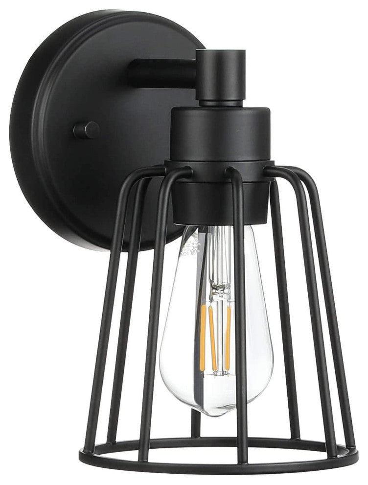 Black Cage Wall Sconce Farmhouse Wall Lighting Fixture