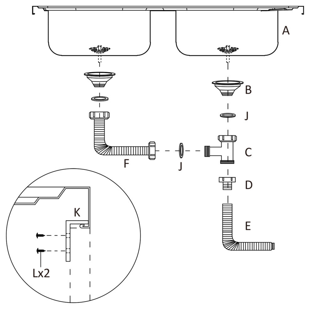 vidaXL Undermount Kitchen Sink with Strainer Stainless Steel Sink Rectangular