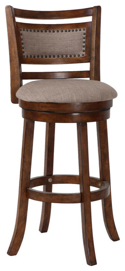 Aberdeen Brown Solid Wood Swivel Bar Stool (Set of 2)