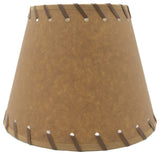 Oiled Parchment Stitched Trim 10 Inch Uno Lamp Shade