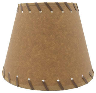Oiled Parchment Stitched Trim 10 Inch Uno Lamp Shade