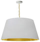 1 Light Brynn LG Pendant, White/Gold Shade, Aged Brass