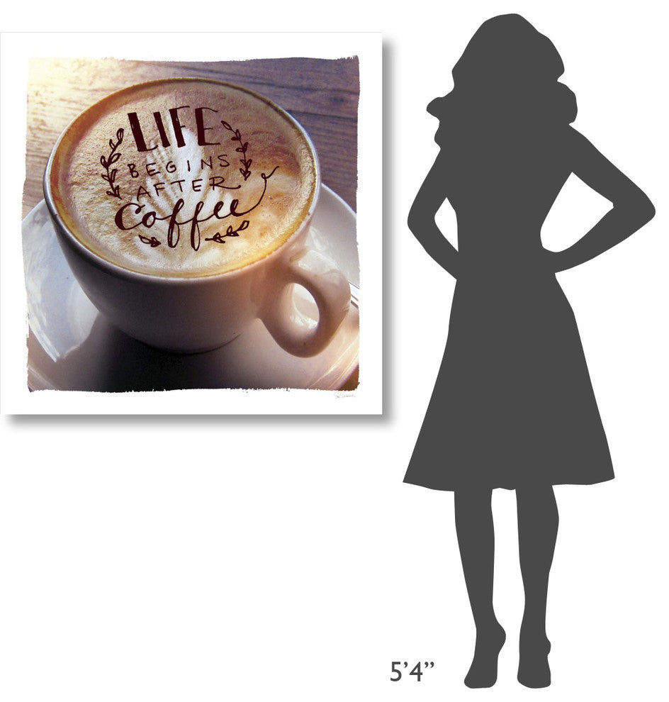 "Life Begins After Coffee" Digital Paper Print by Sue Schlabach, 38"x38"