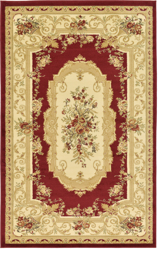 Unique Loom Red Henry Versailles 5' 0 x 8' 0 Area Rug