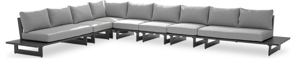 Maldives Grey Water Resistant Fabric Outdoor Patio Modular Sectional