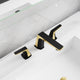 2-Handle 3-Hole Widespread Bathroom Faucet, Matte Black Brushed Gold