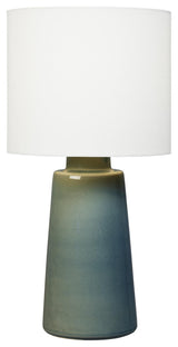 Vessel 1-Light Indoor Large Table Lamp, Blue Anglia Crackle