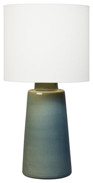 Vessel 1-Light Indoor Large Table Lamp, Blue Anglia Crackle