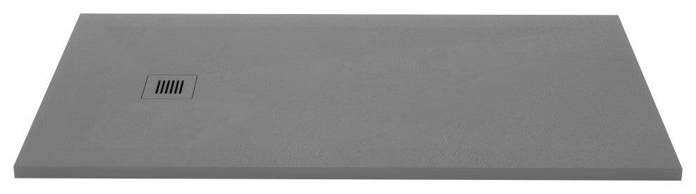 Feel Shower Base, Center Drain High Density Stone Composite, Grey, 60x36