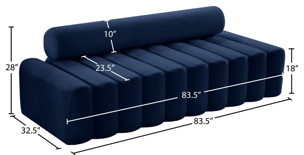 Melody Velvet Upholstered Chair, Navy, Sofa