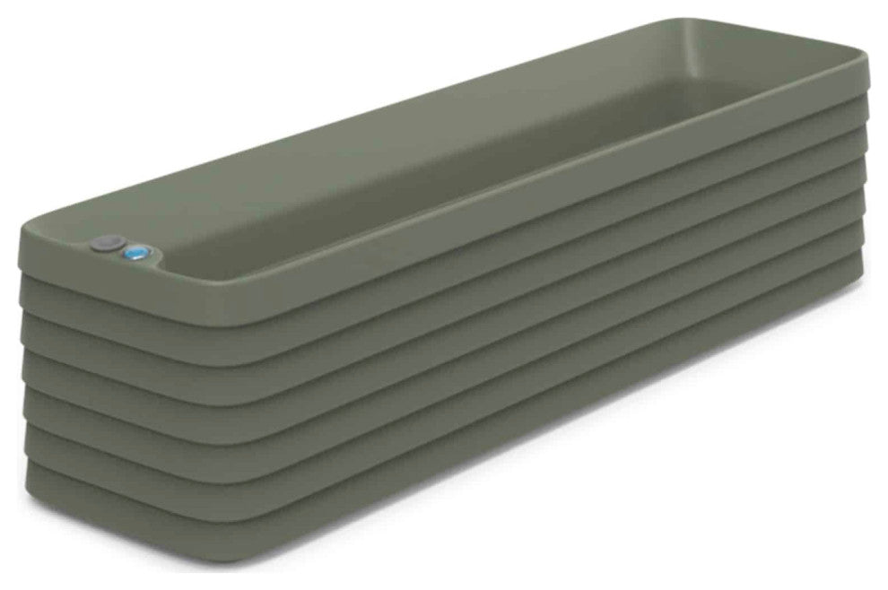TruDrop Slat Large Self Watering Windowbox, 47"x13"x12"H, Olive