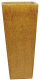 Large 36 In. Amber Ceramic Square Tall Pot