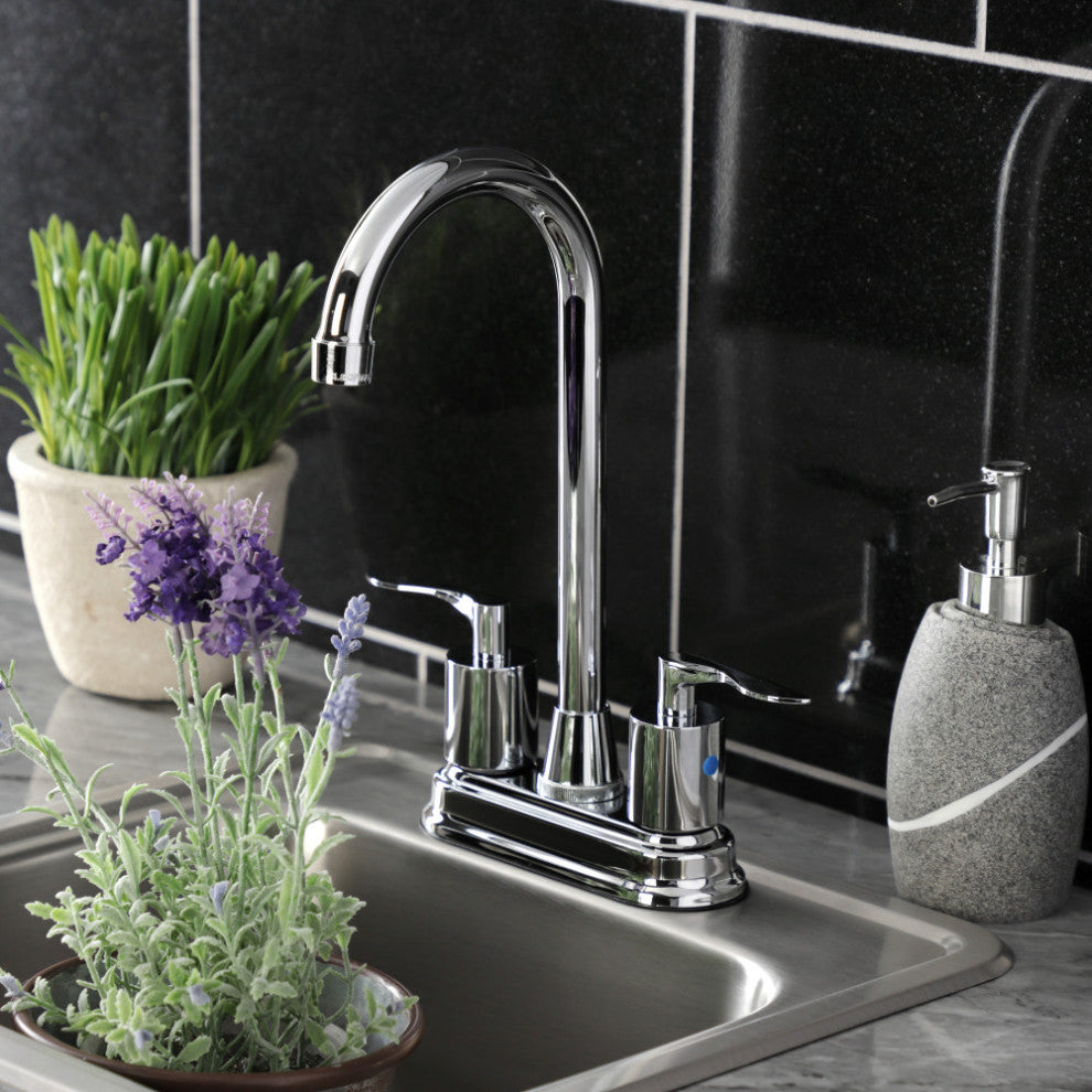 KB8491SVL Two-Handle 2-Hole Deck Mount Bar Faucet, Polished Chrome