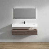 Alysa 60" Floating Bath Vanity, Acrylic Sink/Single Faucet Hole, Red Oak