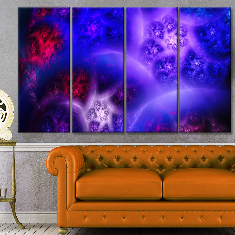Bright Blue Magic Stormy Sky, Abstract Canvas Art Print, 48"x28", 4 Panels