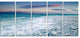 Beautiful Sunrise at Dead Sea, Seashore Canvas Art Print, 60"x28", 5 Panels