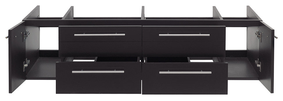 Lucera Wall Mount Double Vessel Sink Bathroom Cabinet, Espresso, 60"