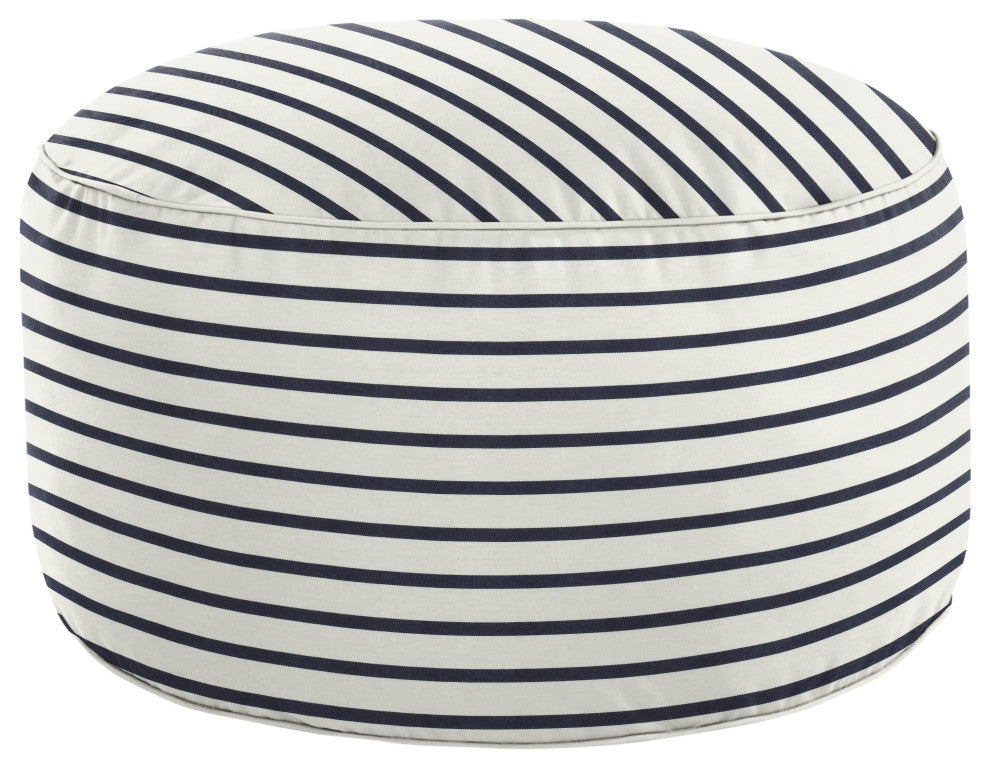 Mozaic Home Lido Indigo Indoor/Outdoor Round Bean Pouf 30x30x15"