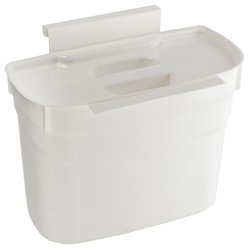 Plastic Hanging Trash Can Wastebasket for Kitchen, Bedroom, Kids Room, Office, White