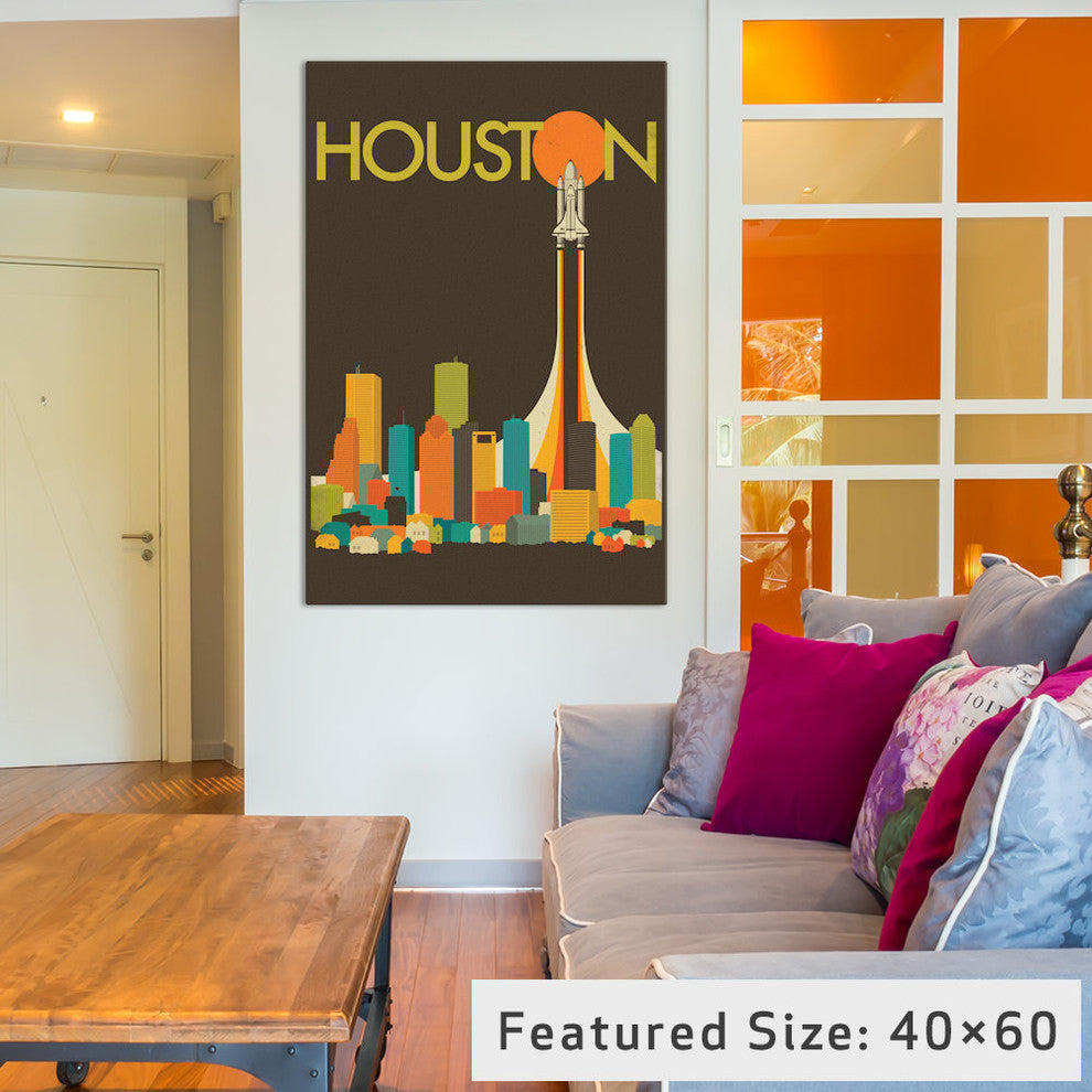 "Houston Skyline" by Jazzberry Blue, 40x26x1.5