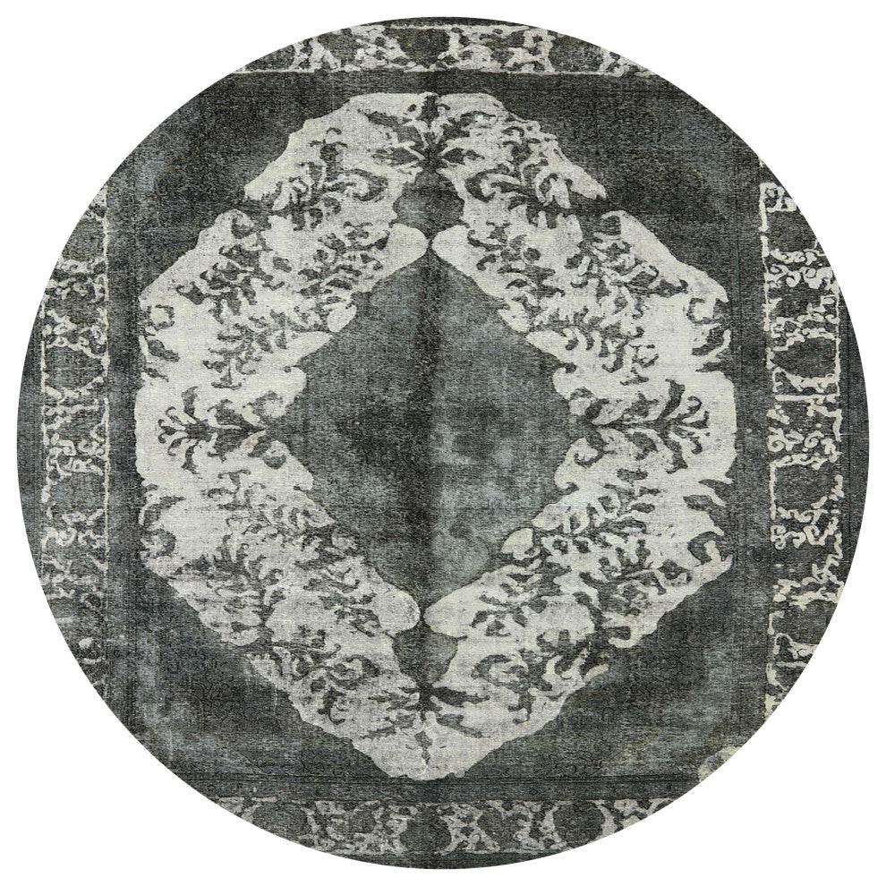Ahgly Company Indoor Round Mid-Century Modern Area Rugs, 4' Round
