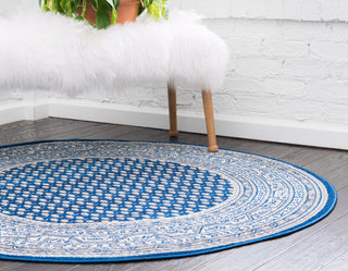Unique Loom Blue Allover Williamsburg 5' Round Rug