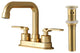 Bathroom Sink Faucets 2 Handle Centerset Faucets for 3 Hole Drain Brushed Gold